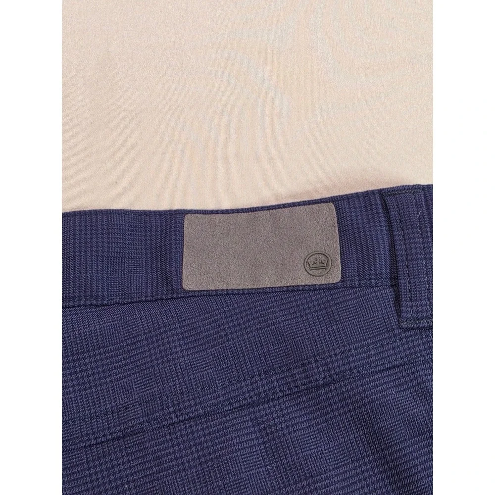 Peter Millar Crown Sport Mens 36x32 Purple Blue Micro Check Performance Pants